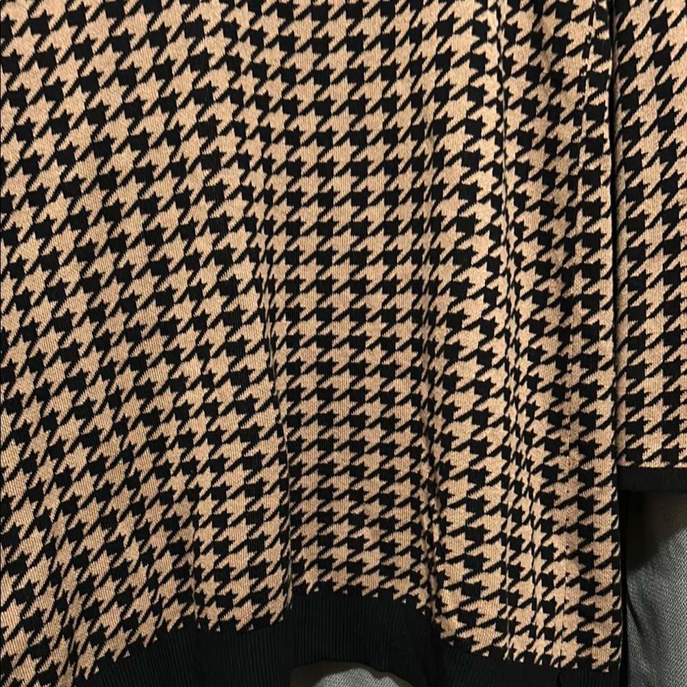 Black/Beige Houndstooth Open-Front Cardigan - Picture 8 of 13